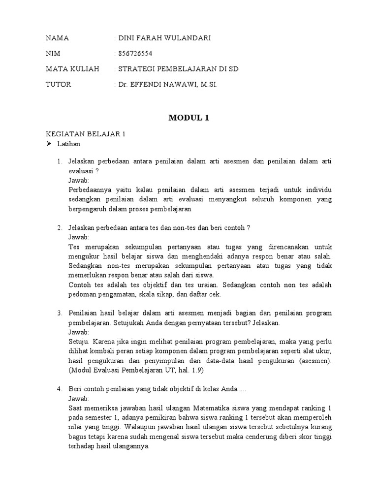 Evaluasi Pembelajaran Pdf