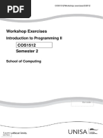 Workshop Exercises: Introduction To Programming II