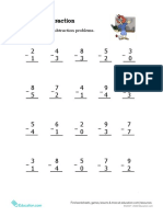 Single Digit Subtraction PDF