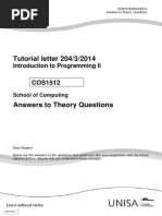 Tutorial Letter 204/3/2014: Introduction To Programming II