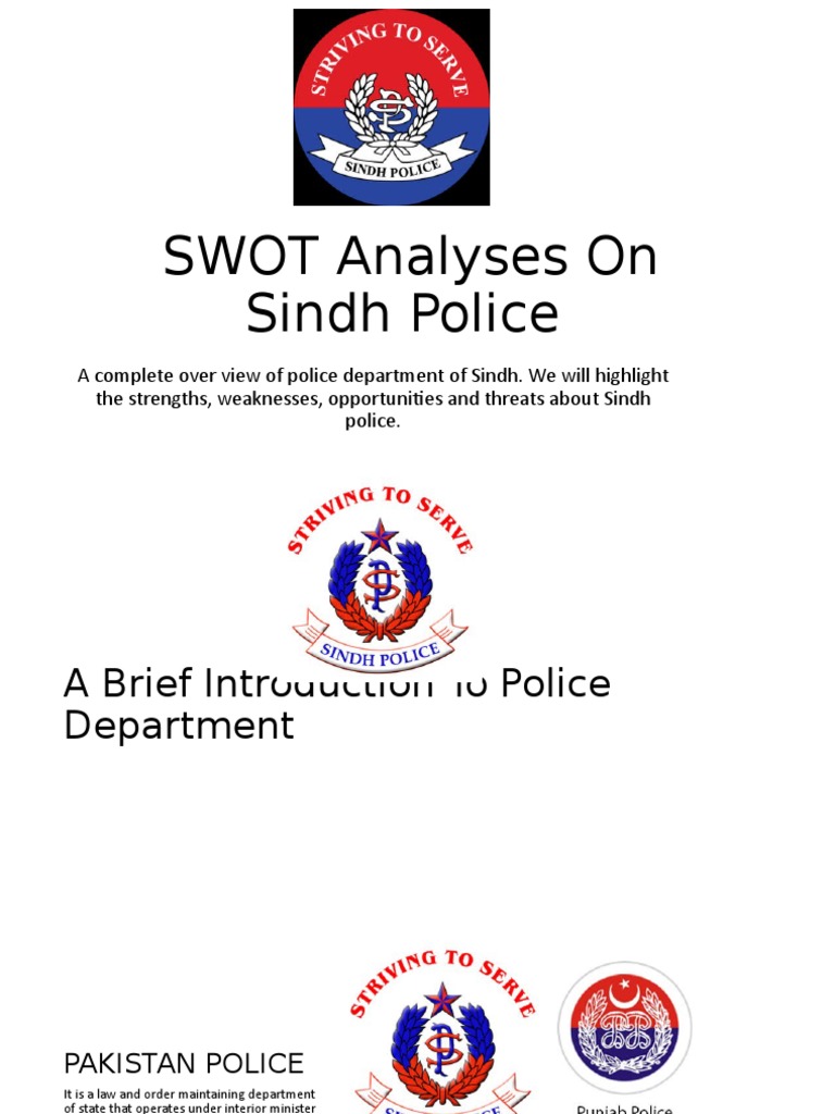 SWOT Analyses On Sindh Police | PDF