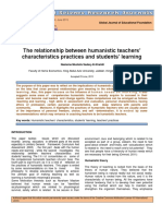 The Relationship Between Humanistic Teachers' Characteristics Practices and Students' Learning