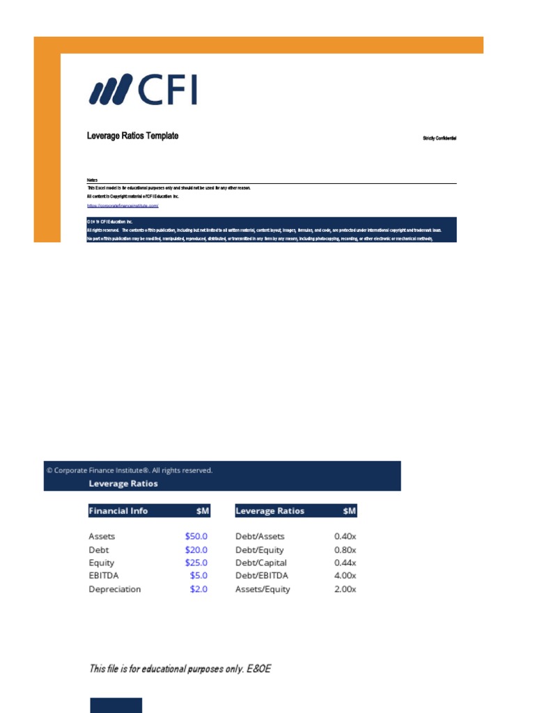 Leverage Ratios Template: Strictly Confidential | PDF