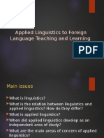 Applied Linguistics To Foreign Language Teaching and Learning
