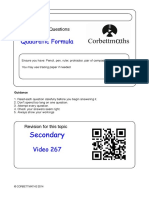 Quadratic Formula PDF