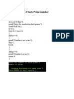 2.C Program To Check Prime Number