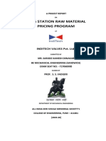 Prds Station Raw Material Pricing Program: A Project Report