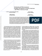 Stereotypes and Ethnocentrism: Diverging Interethnic Perceptions of African American and White American /buth