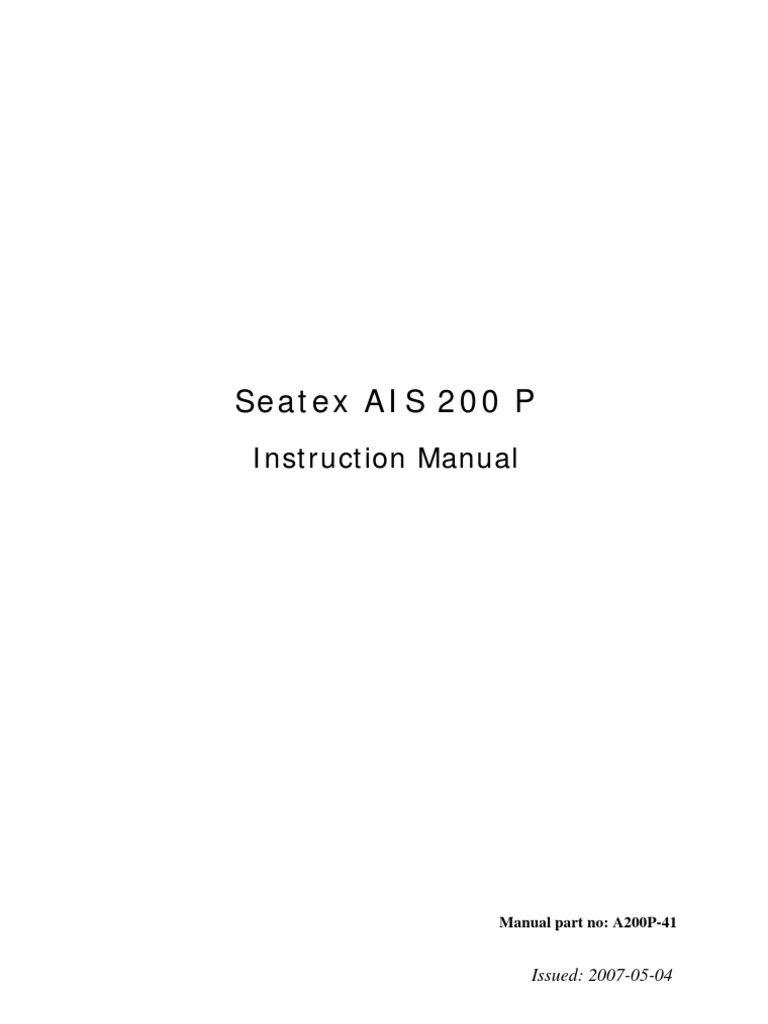 Seatex AIS 200 P: Instruction Manual | PDF | Telecommunications | Wireless