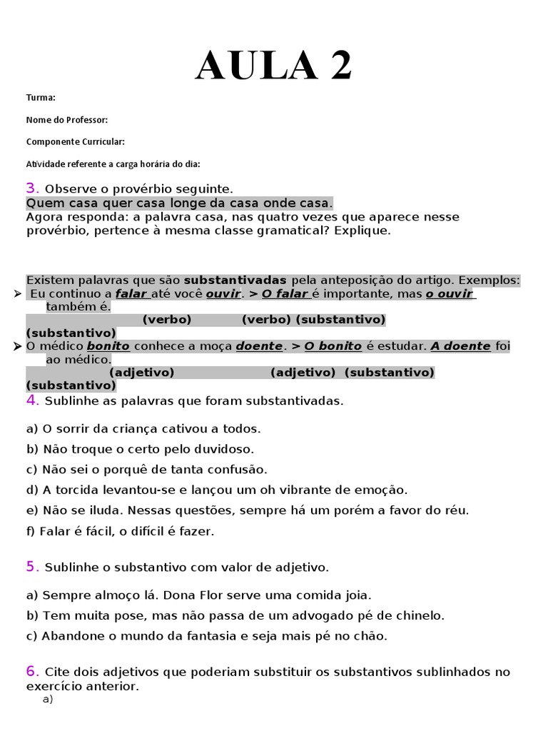 Aula 2 | PDF | Artes Linguísticas e Disciplina