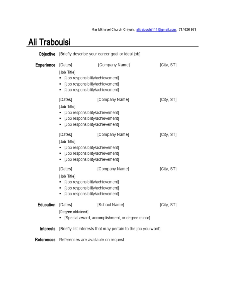 Professional Resume Template | PDF