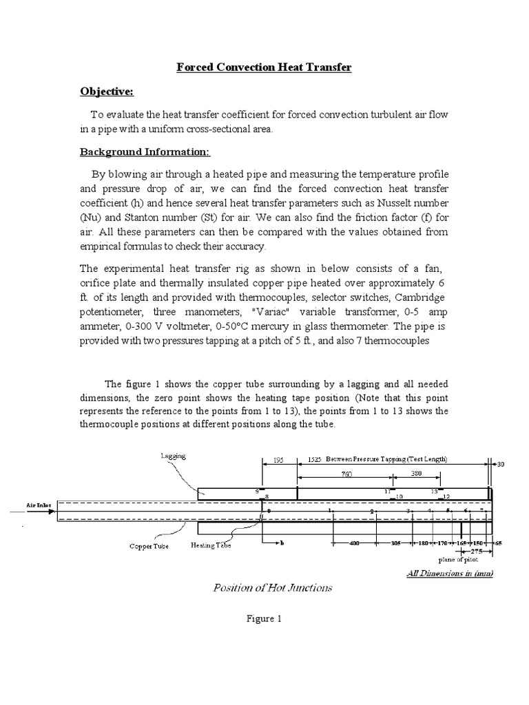 Forced Convection Heat Transfer Analysis | PDF | Thermocouple | Heat ...