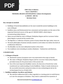 CBSE Class 12 History Part-I: CHAPTER 4 THINKERS, BELIEFS AND BUILDINGS: Culture Developments (C 600 BCE - 600 CE) Revision Notes