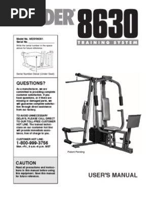 Weider 8630 Manual | PDF | Nut (Hardware) | Screw
