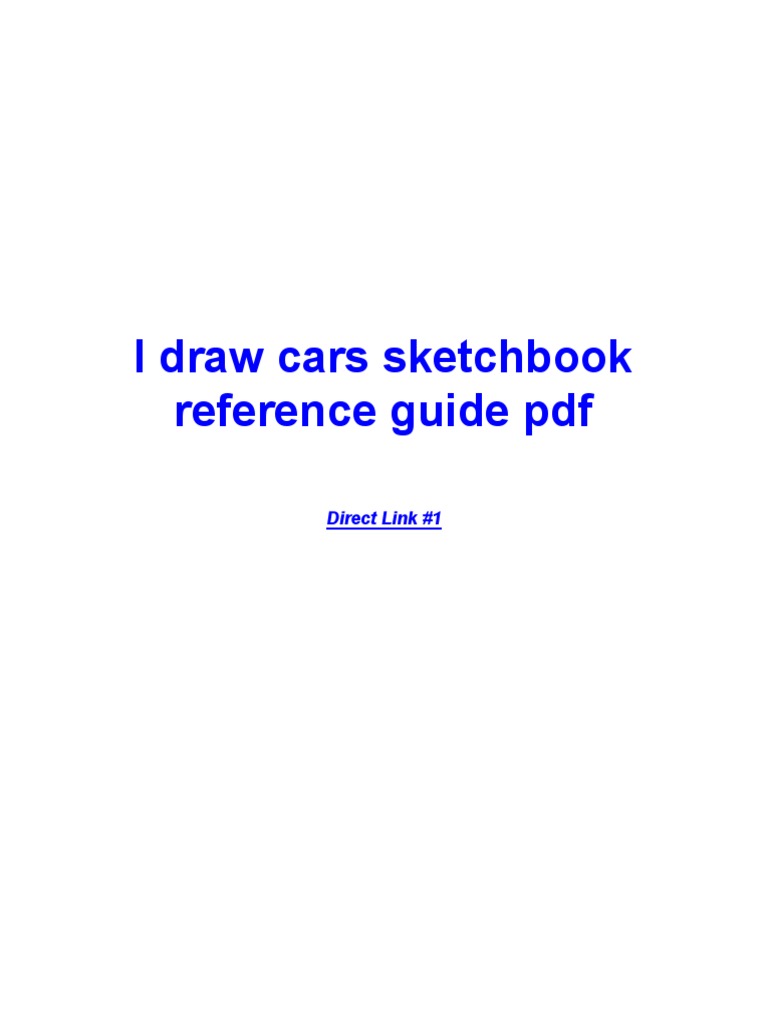 I Draw Cars Sketchbook Reference Guide PDF: Direct Link #1 | PDF ...