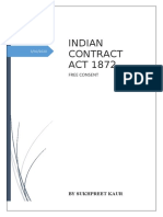 INDIAN CONTRACT ACT 1872 free consent