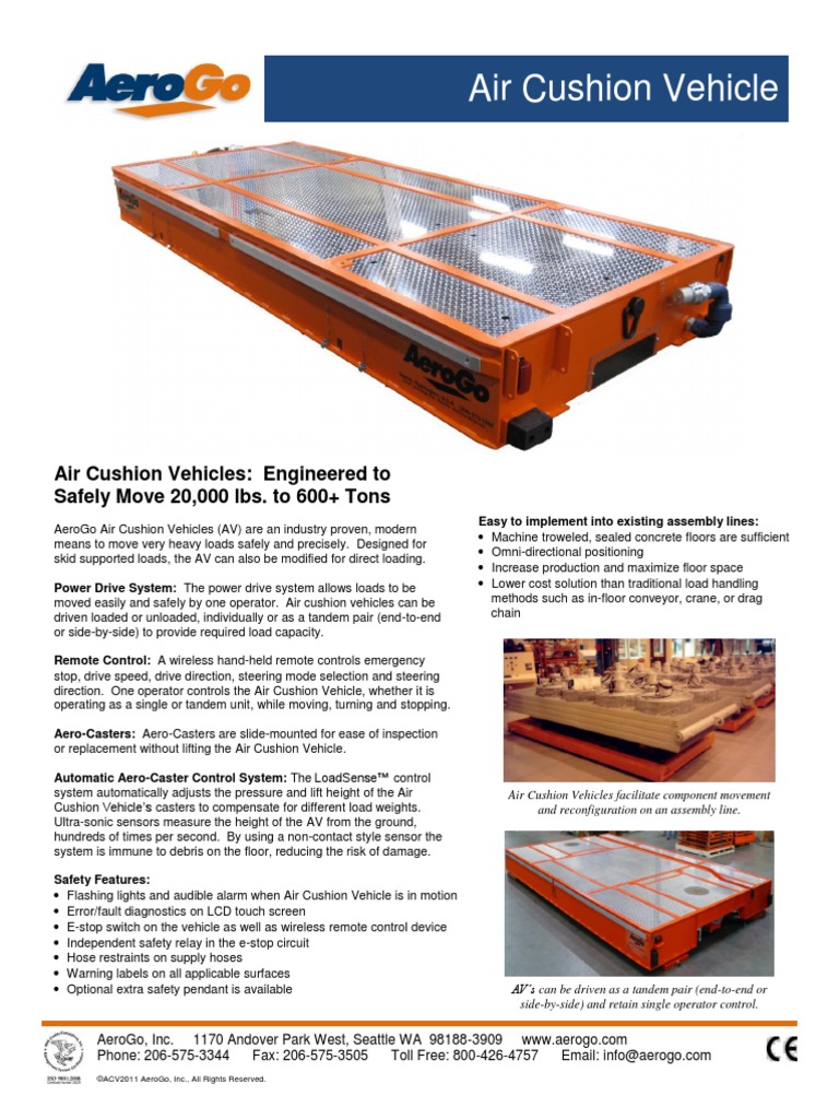 Aerogo Air Cushion Vehicle PDF PDF Vehicles Elevator