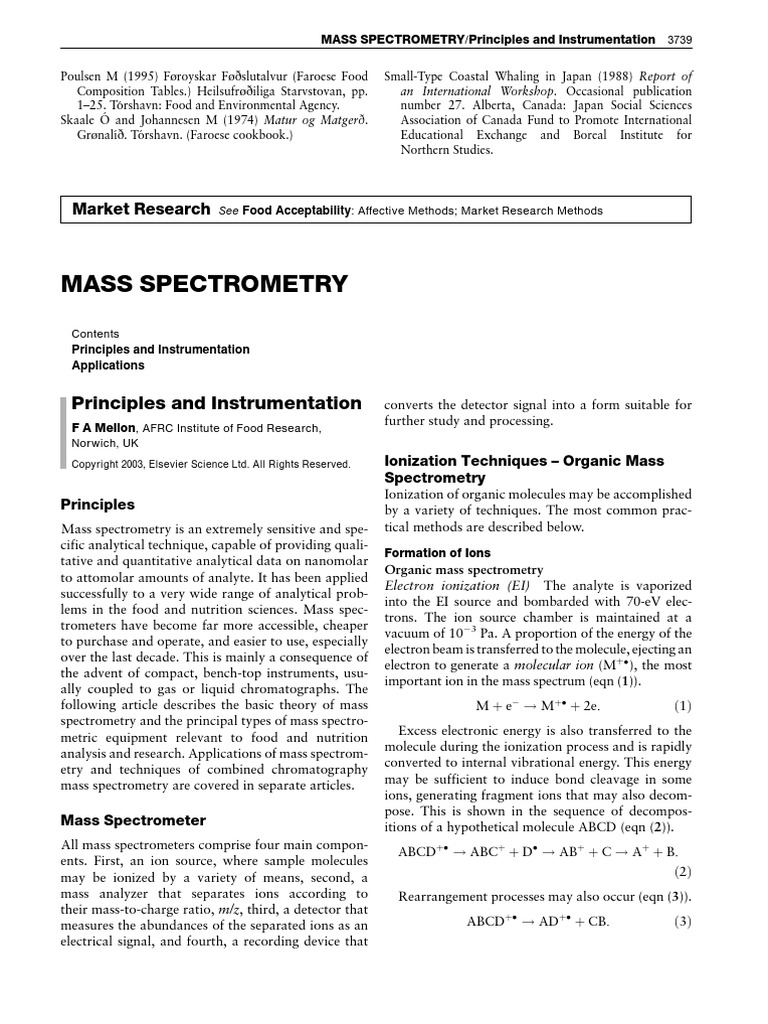 Mass Spectrometry PDF PDF Mass Spectrometry Electrospray Ionization