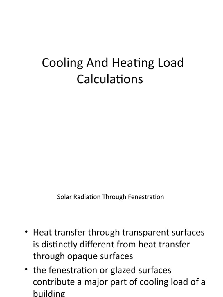 Hvac Load Calculation PDF Heat Transfer Heat