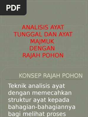 Rajah Pohon Analisis Ayat Tunggal Dan Ayat Majmuk Pdf