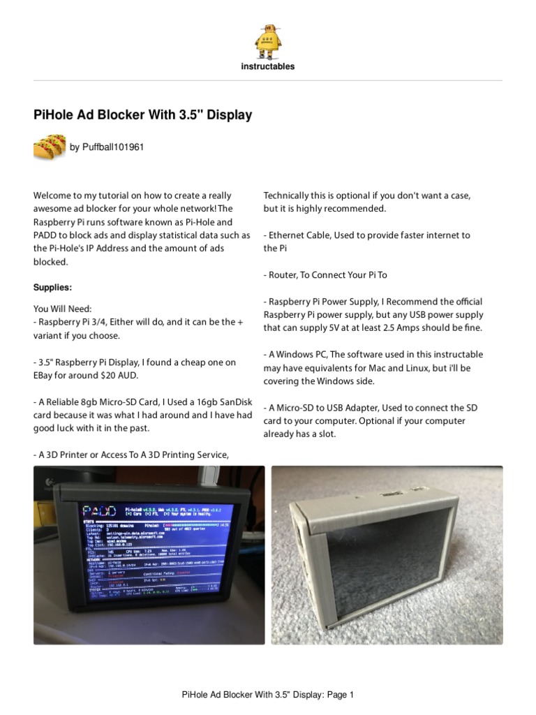 Pi-Hole Ad Blocker Setup Guide | PDF | Domain Name System | Ip Address