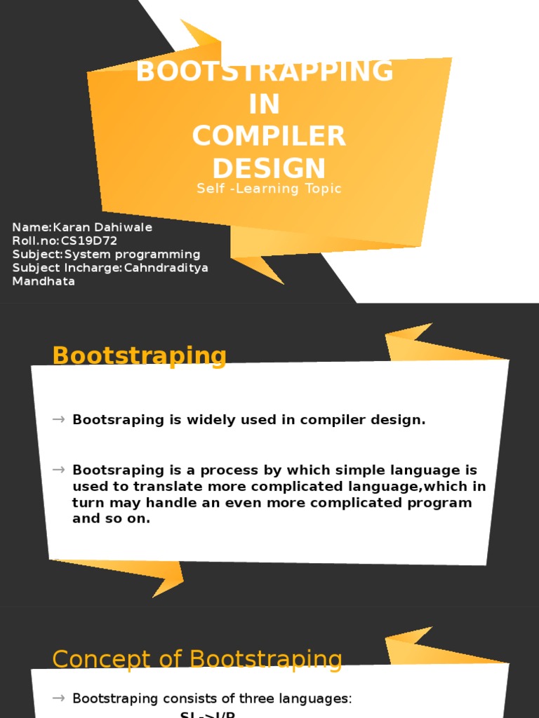 BOOTSTRAPPING in Compiler Design PDF