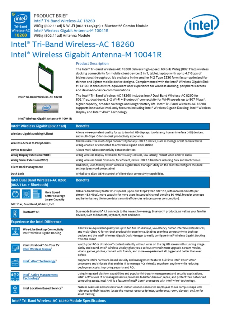 Intel® Tri-Band Wireless-Ac 18260 – WAEXX