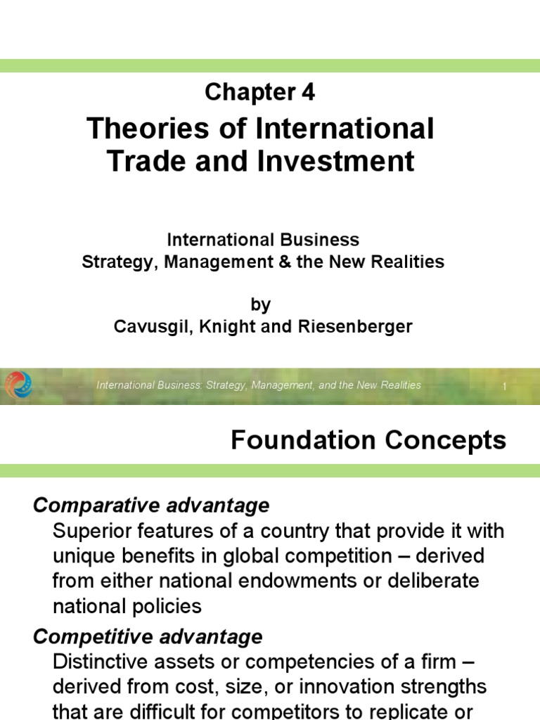 Theories of International Trade and Investment | PDF ...