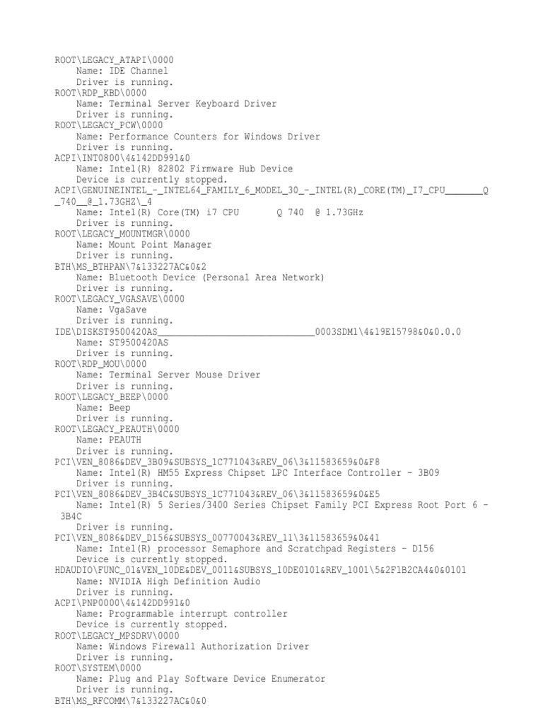 Devlist | PDF | Device Driver | Usb