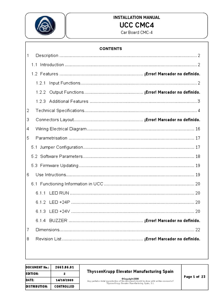 Ucc Cmc4: Installation Manual | PDF | Amplifier | Power Supply