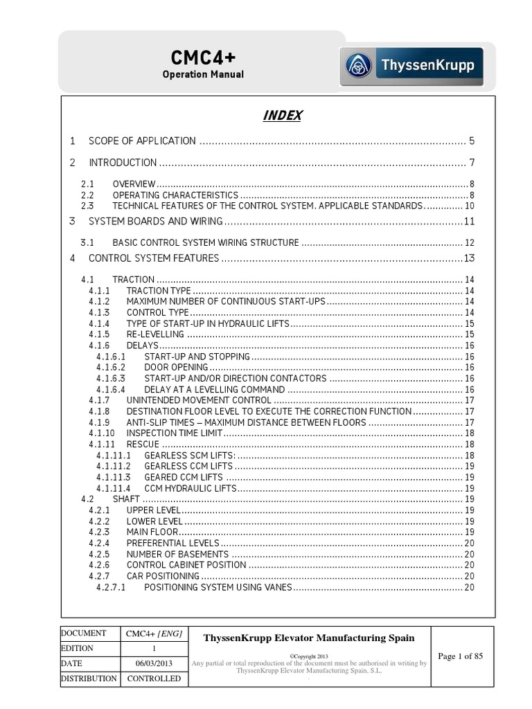1.4.2. Operation Manual - CMC4 - Plus | PDF | Elevator | Power Inverter