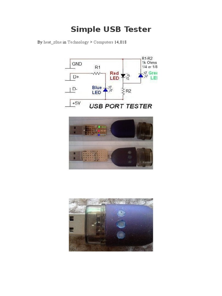 Simple USB Tester Circuit Guide | PDF