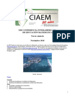 Xiii Conferencia Interamericana de Educación Matemática Tercer Anuncio Noviembre 2010