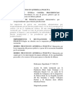 Debido Proceso en Querella Policiva