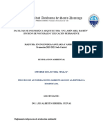 Informe de Lectura PROCESO DE AUTORIZACIONES AMBIENTALES DE LA REPÚBLICA DOMINICANA