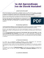 La Teoría Del Aprendizaje Significativo de David Ausubel