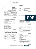 Starter Unit Test 4: Grammar Vocabulary