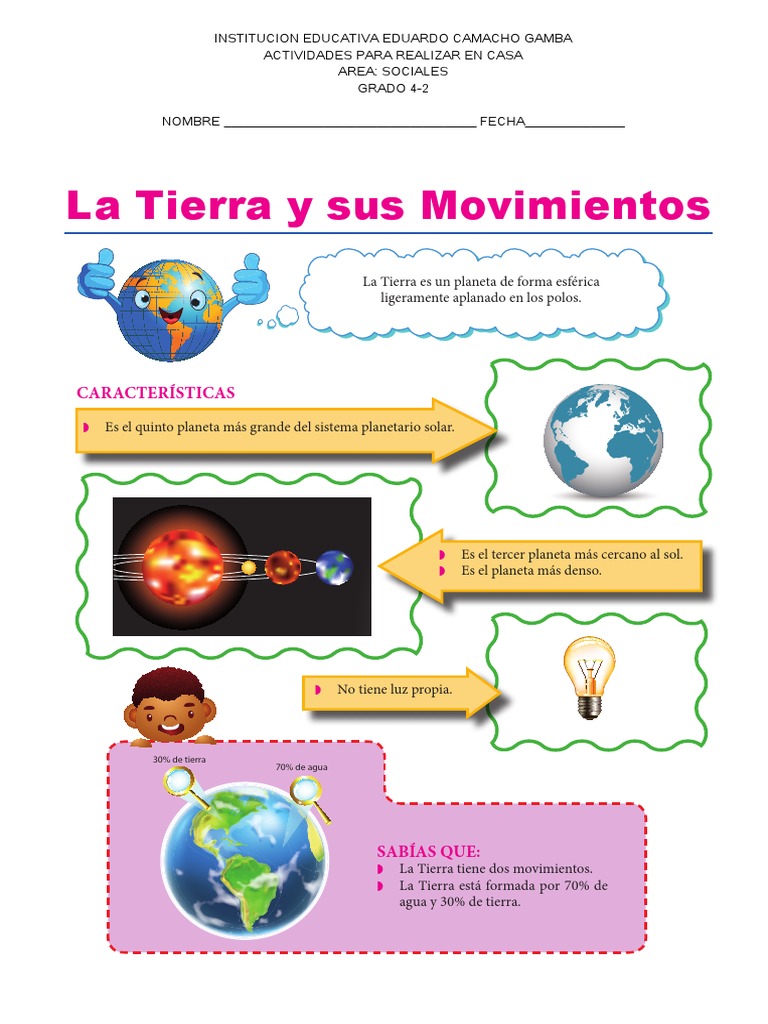 Movimientos de la Tierra para Primaria | PDF | Ciencia planetaria | Tierra