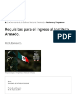 Requisitos para El Ingreso Al Instituto Armado. - Secretaría de La Defensa Nacional - Gobierno - Gob - MX