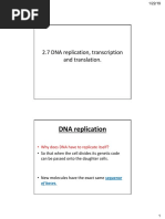 2.7 DNA Replication, Transcription and Translation