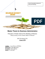 Master Thesis For Business Administration: Principles of Islamic Interest Free Banking in Pakistan