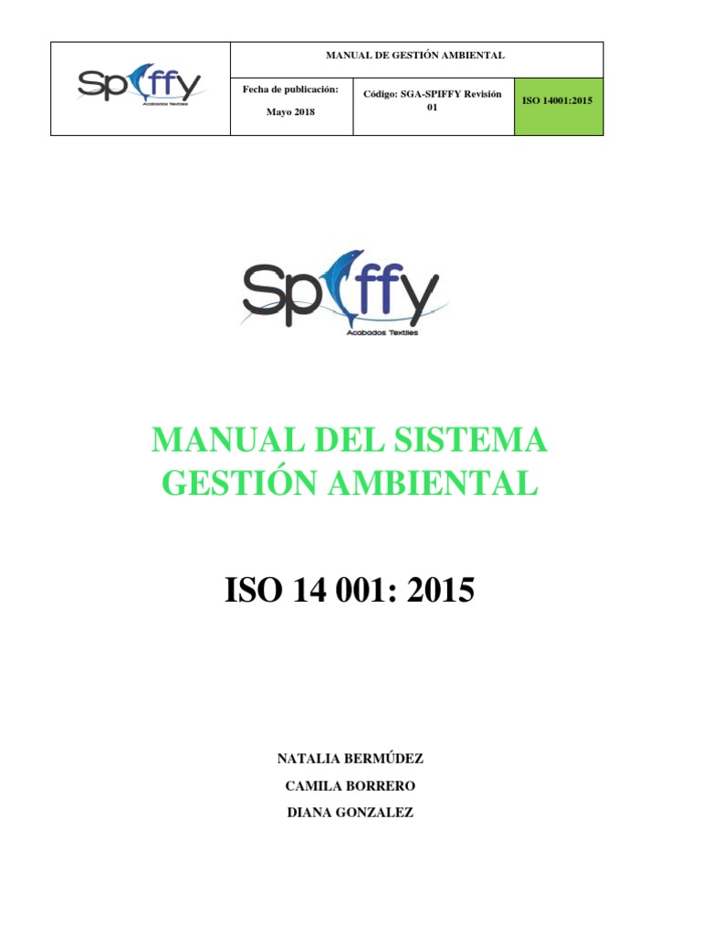 Manual de Gestión Ambiental ISO 14001 | PDF | Planificación | Entorno ...