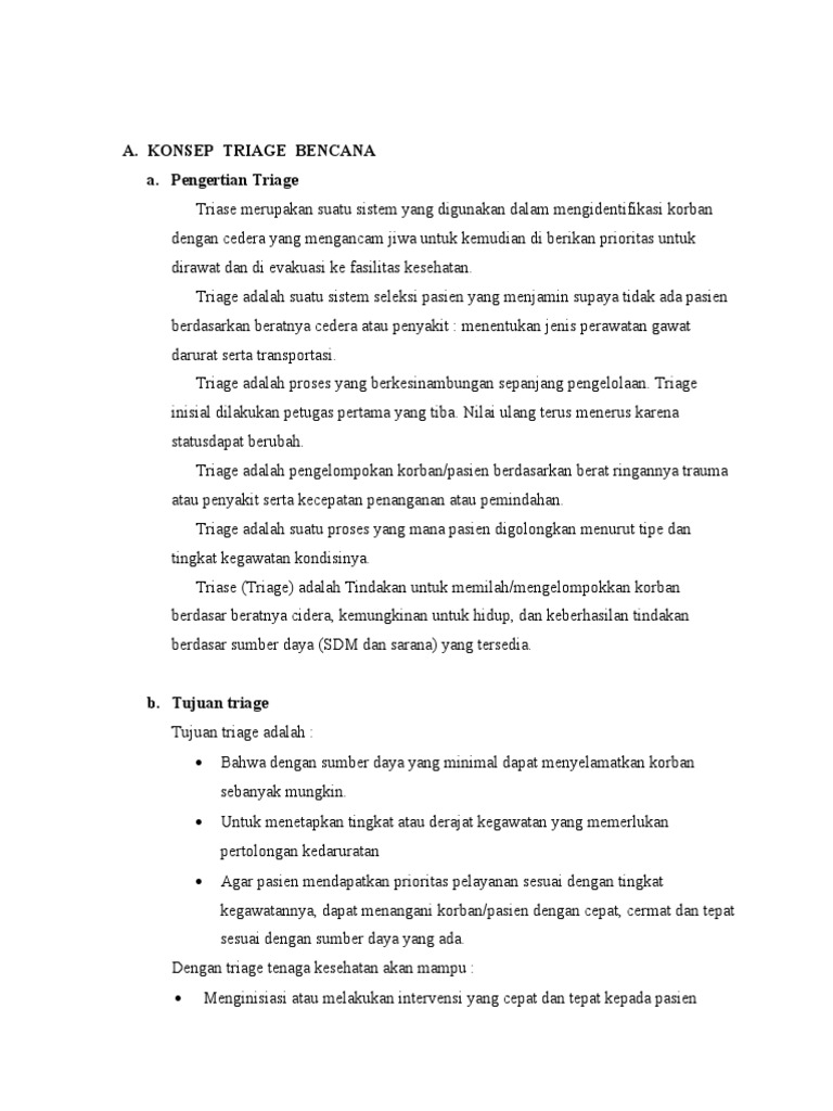 Konsep dan Metode Triage Bencana | PDF