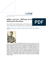 Julius Nyerere, Lifelong Learning and Informal Education