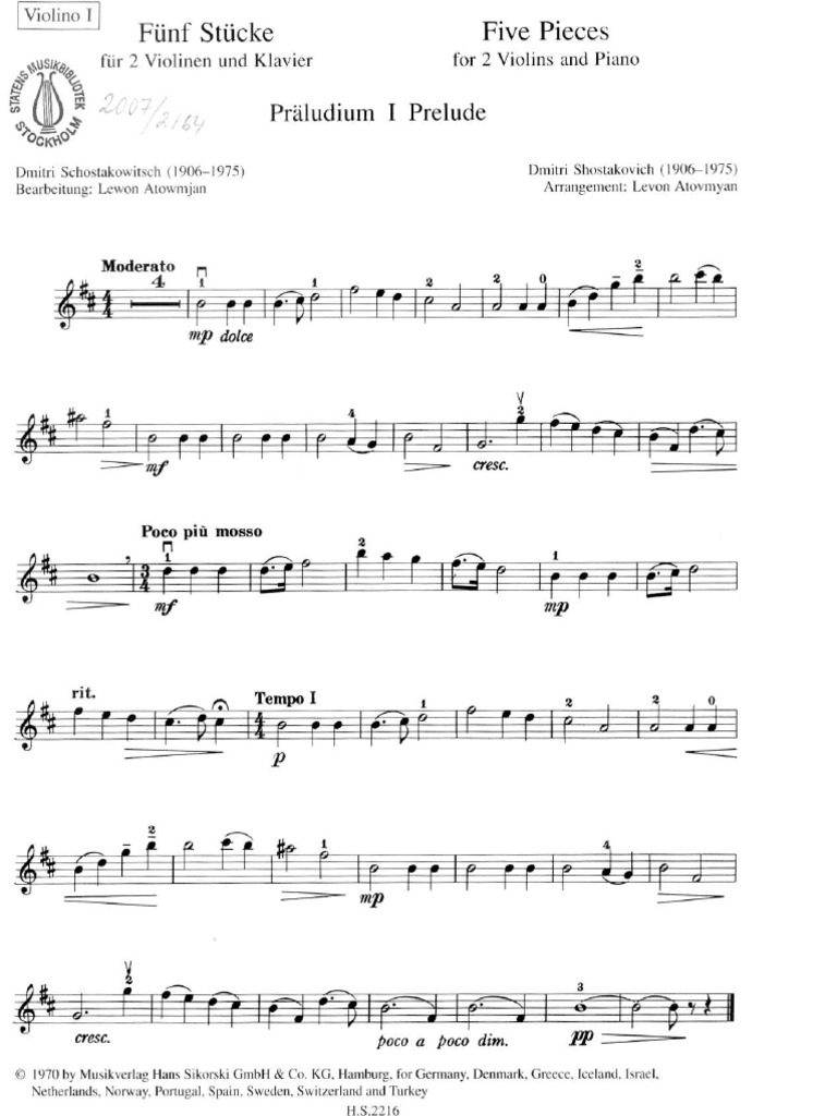 Shostakovich5Pieces vln1
