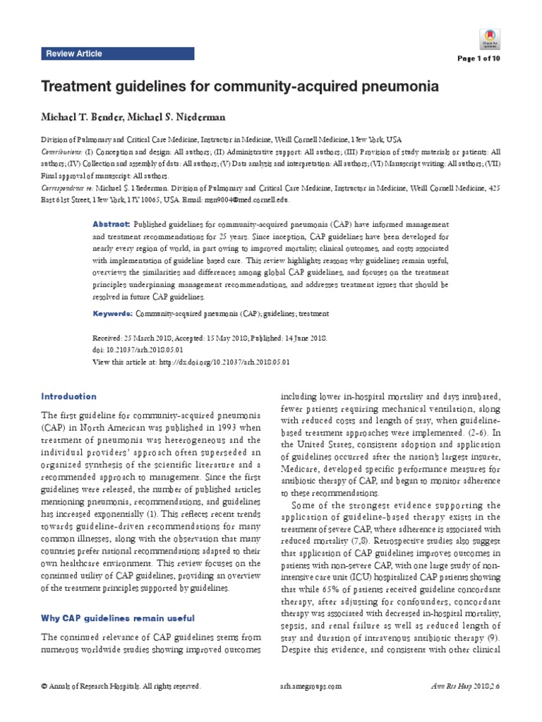 Community-Acquired Pneumonia Guidelines | PDF | Pneumonia | Methicillin ...
