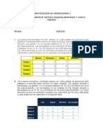 Taller de Transporte Metodo Esquina Noroeste y Costo Minimo