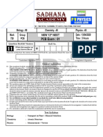 PCB Exam: 01: Mark 720 Group PCB Date: 13/04/2020 Time: 3 Hours Biology - 90 Physics - 45 Chemistry - 45 NEW 12 Neet