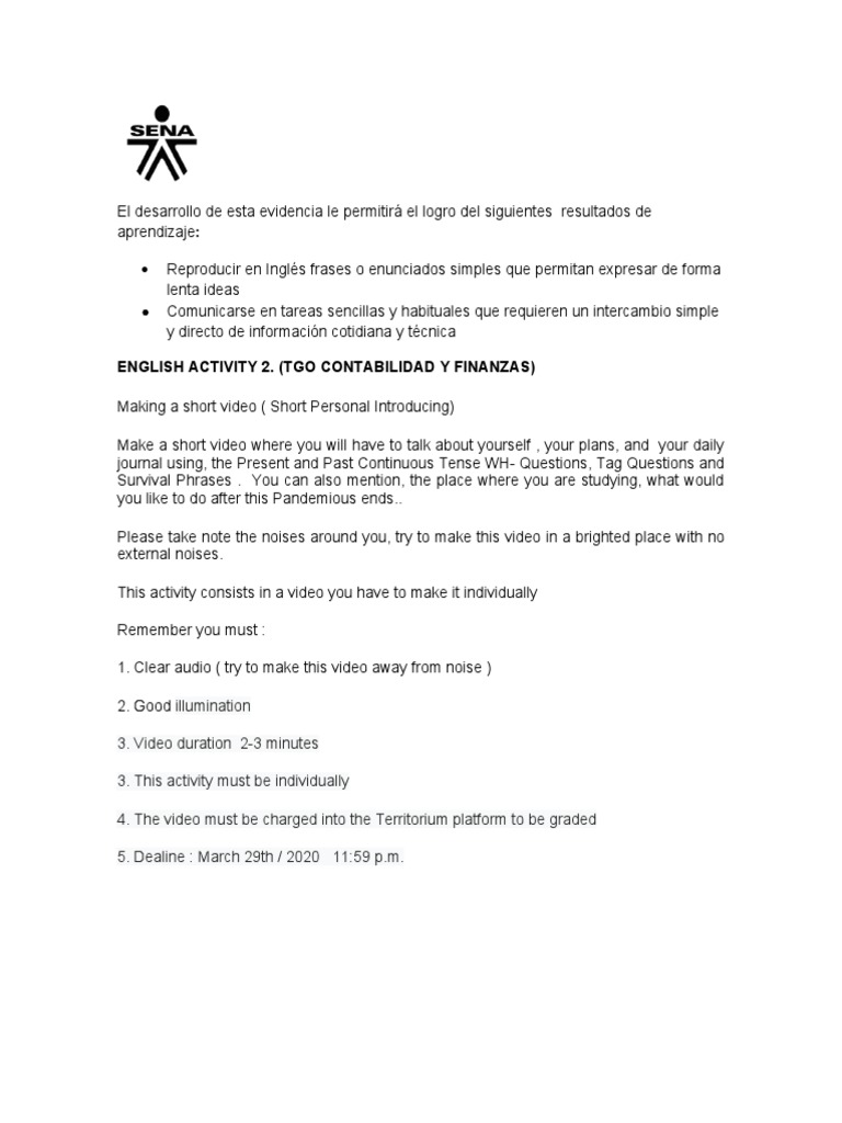 Actividad 3 de Ingles | PDF
