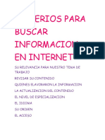 Criterios para Buscar Informacion en Internet